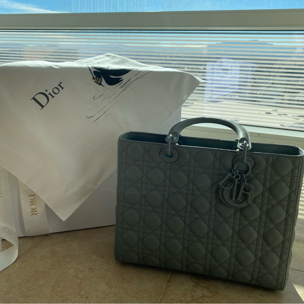 Large Gray Matte Lady Dior